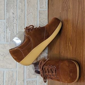 IRON AGE Vintage Steel Toe Suede Wedge Work Shoe